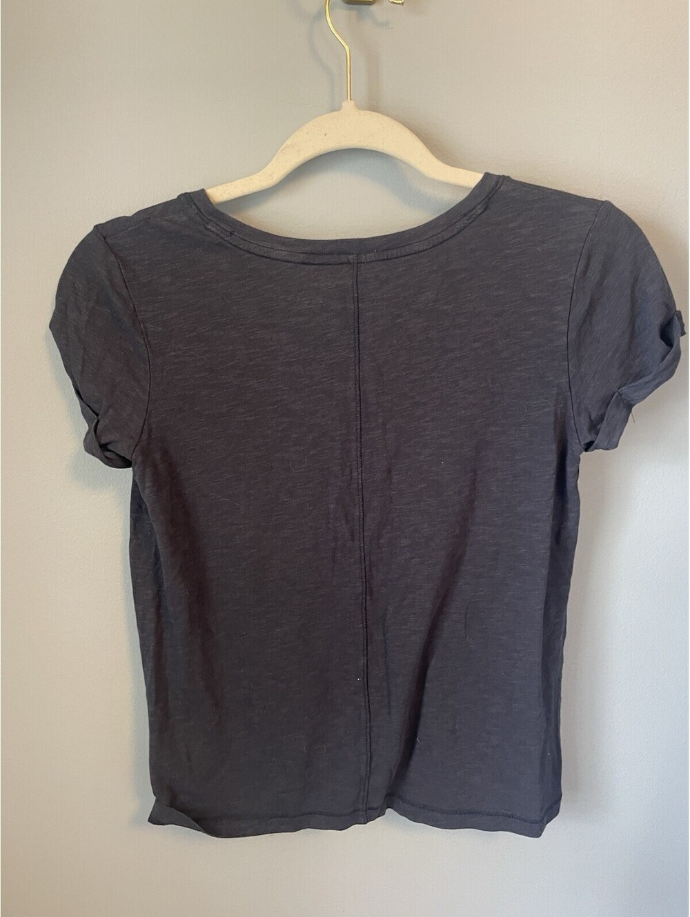 Max Studio Women’s XS Navy Solid Knit Short Sleeve Round Neck Tee - Picture 4 of 4